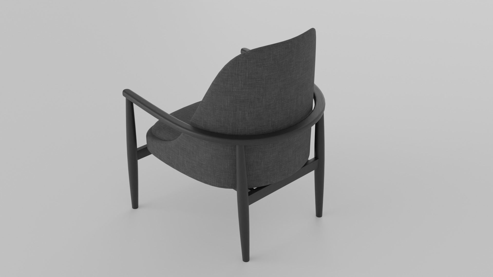 Armchair with Anthracite Grey Color Fabric S Low-poly 3D model_4
