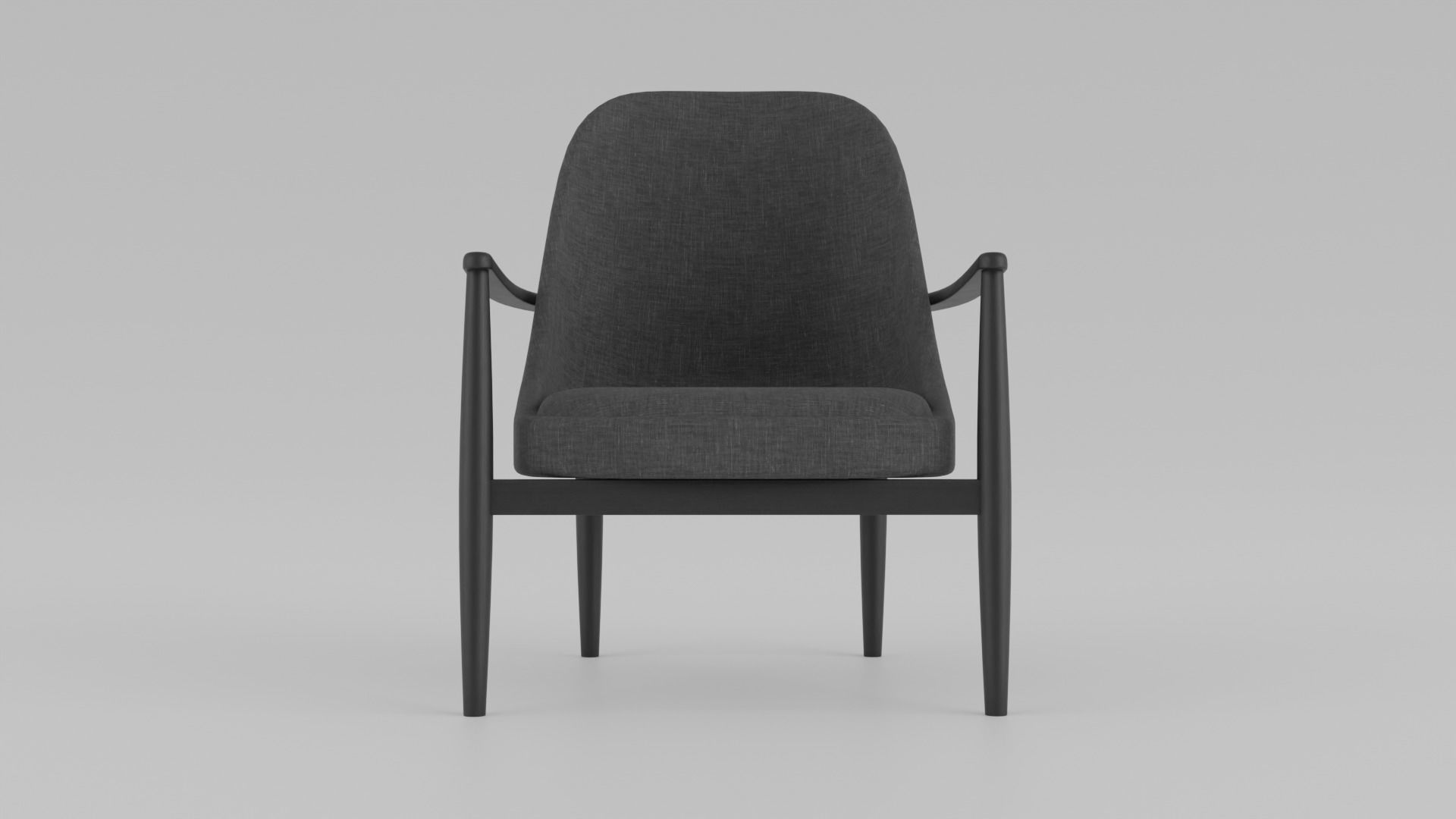 Armchair with Anthracite Grey Color Fabric S Low-poly 3D model_3
