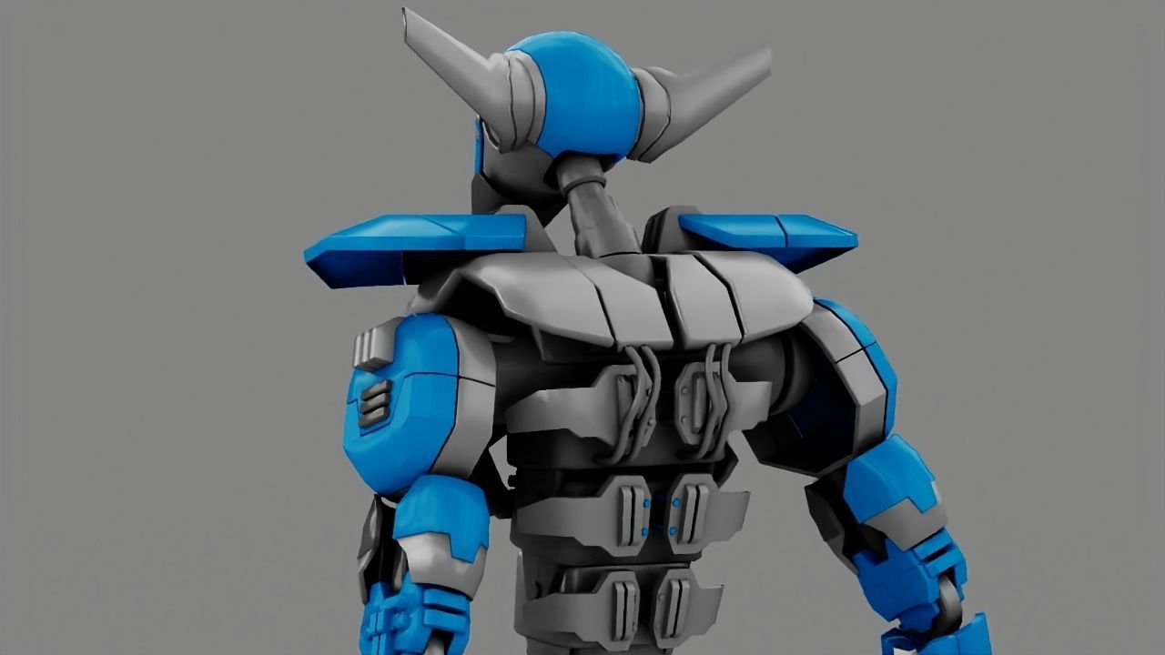 Villain robot rigged - animated character 3D model_4