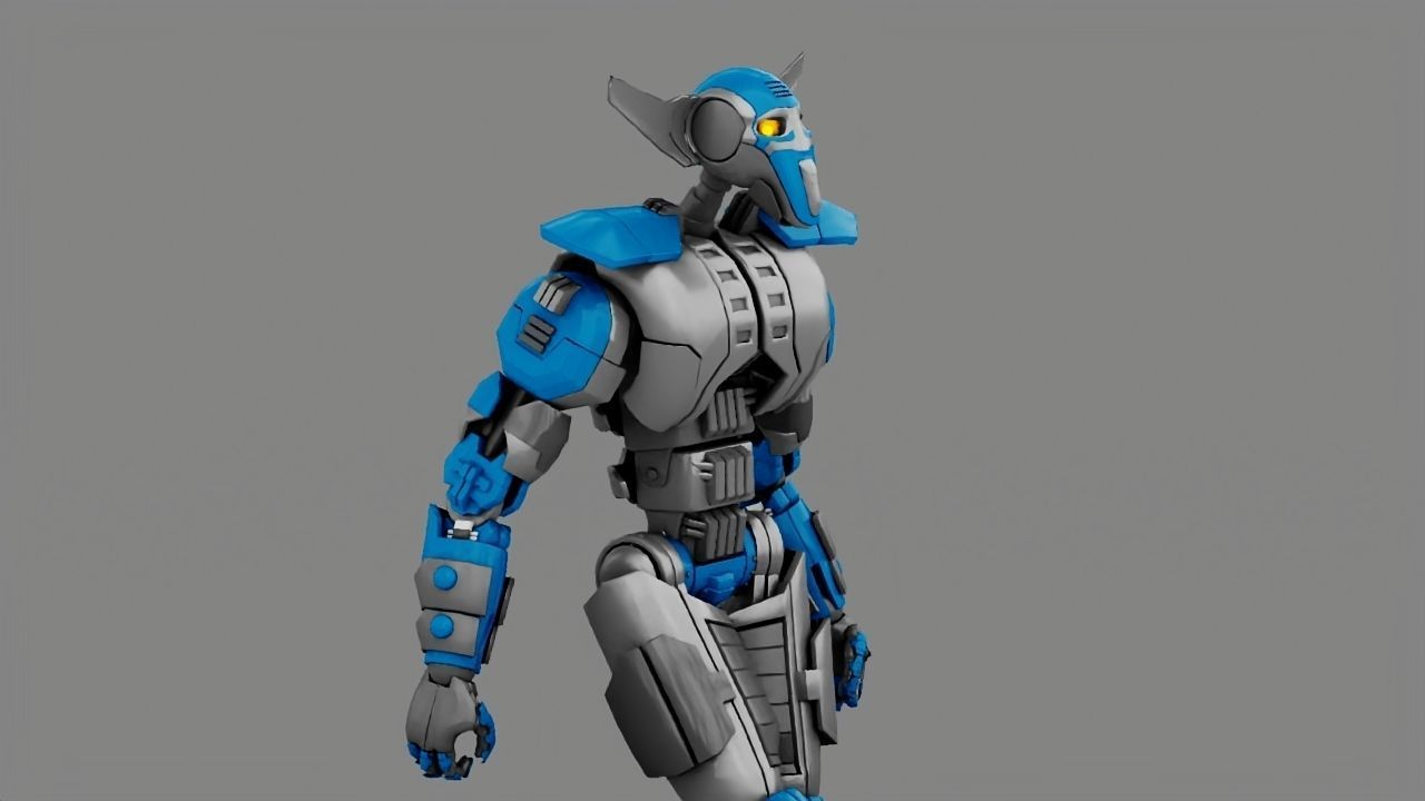 Villain robot rigged - animated character 3D model_8