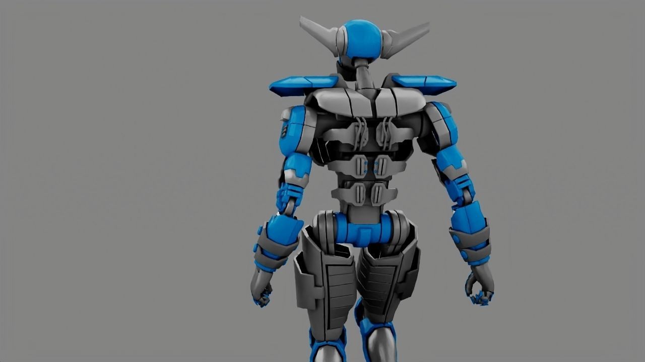 Villain robot rigged - animated character 3D model_10