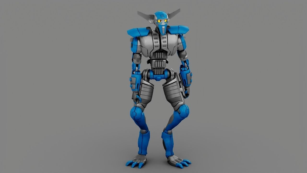 Villain robot rigged - animated character 3D model_1
