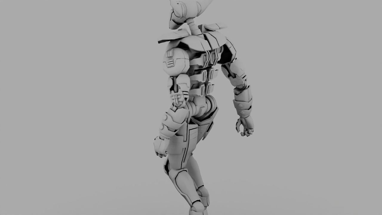 Villain robot rigged - animated character 3D model_18