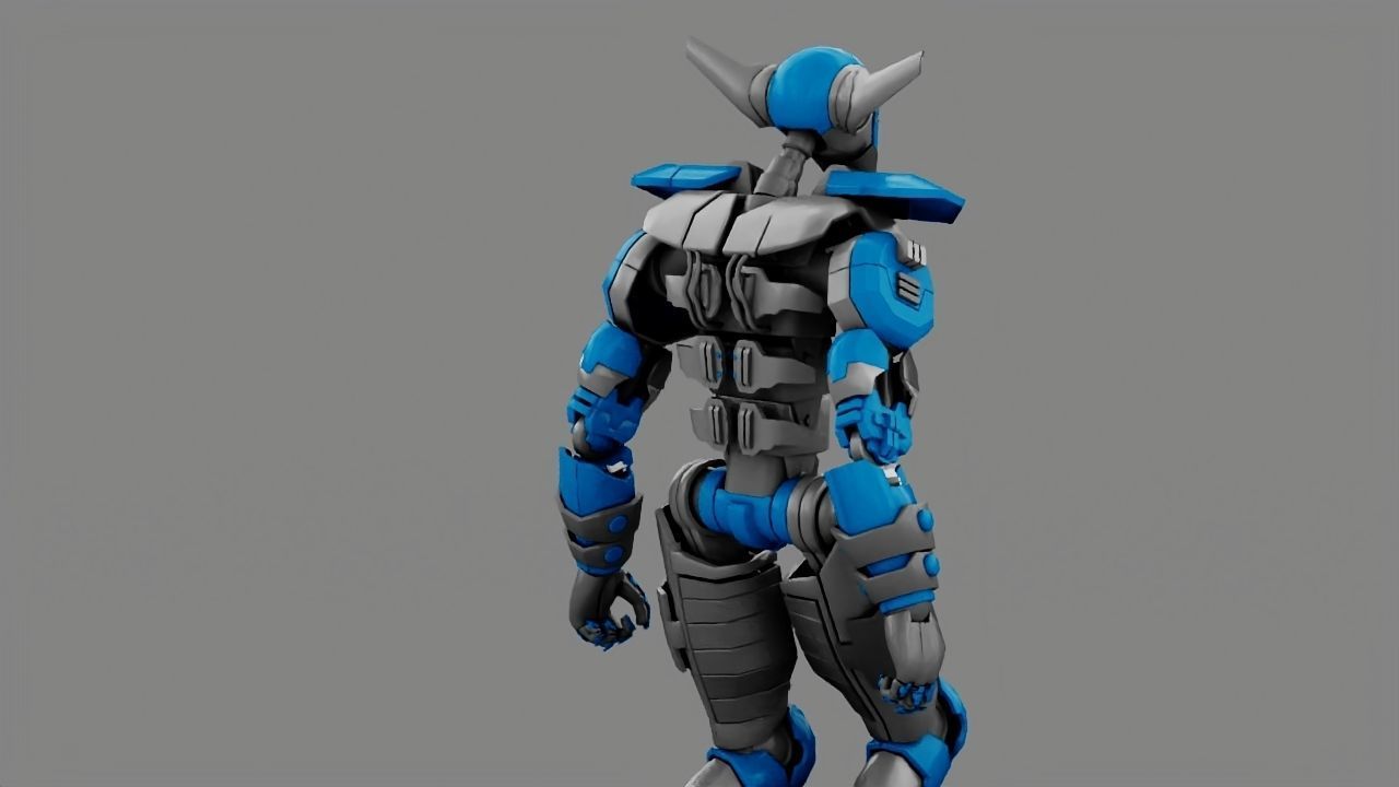 Villain robot rigged - animated character 3D model_9