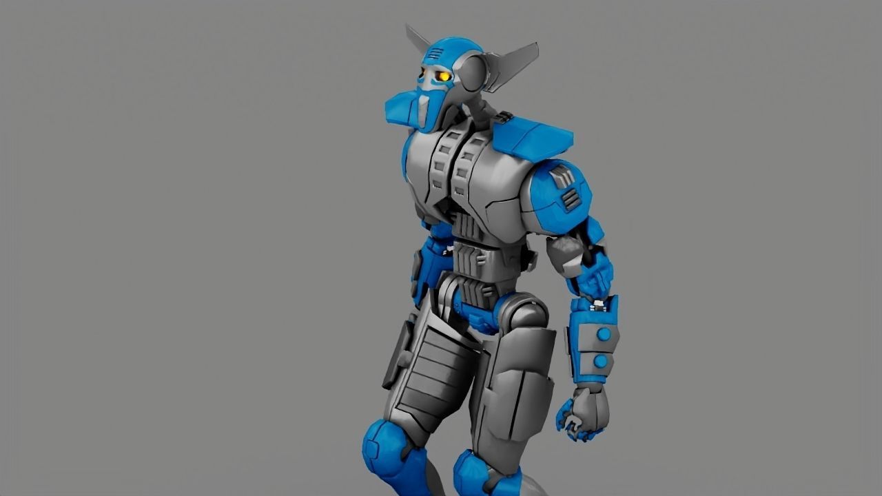 Villain robot rigged - animated character 3D model_12