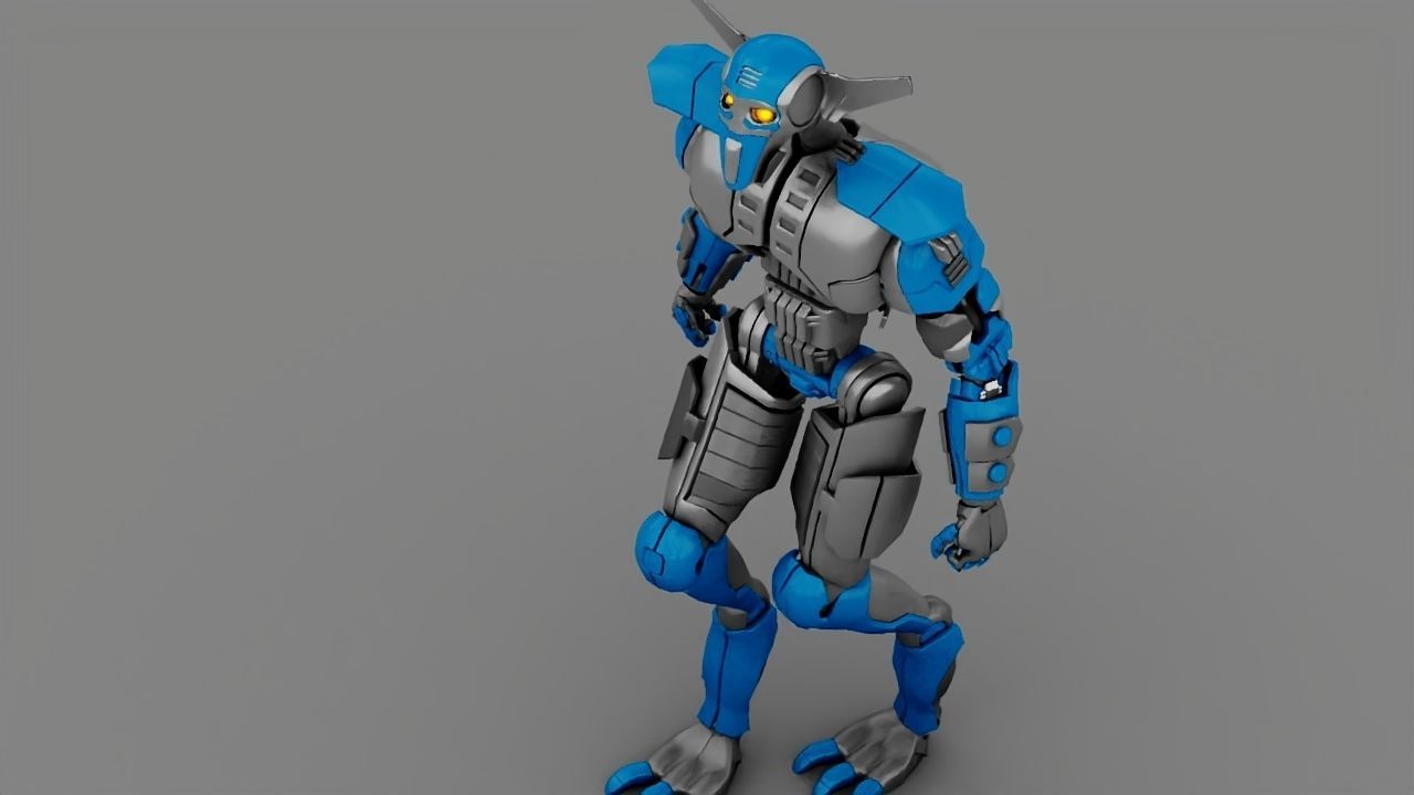 Villain robot rigged - animated character 3D model_2