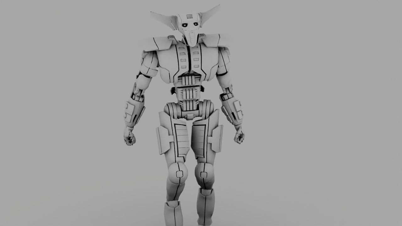Villain robot rigged - animated character 3D model_15