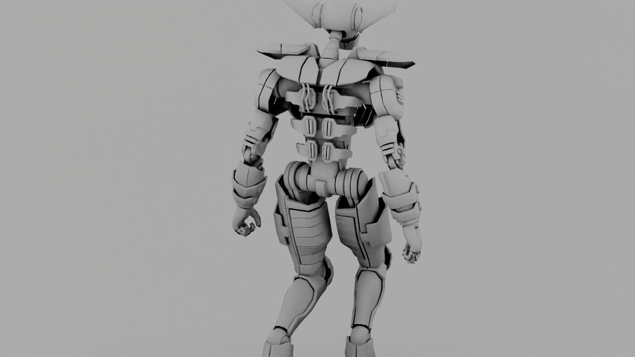 Villain robot rigged - animated character 3D model_17