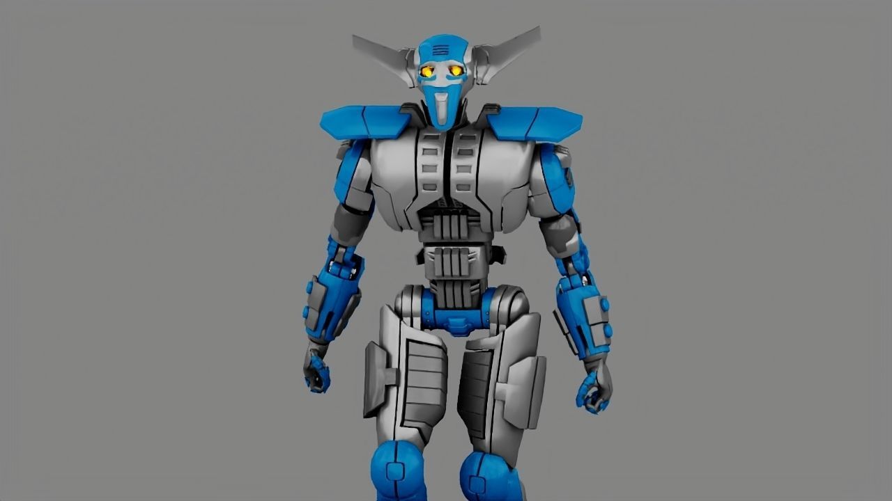 Villain robot rigged - animated character 3D model_13