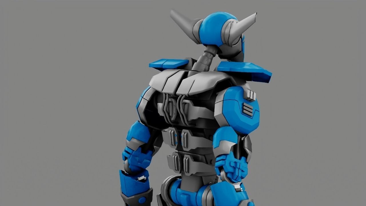 Villain robot rigged - animated character 3D model_5