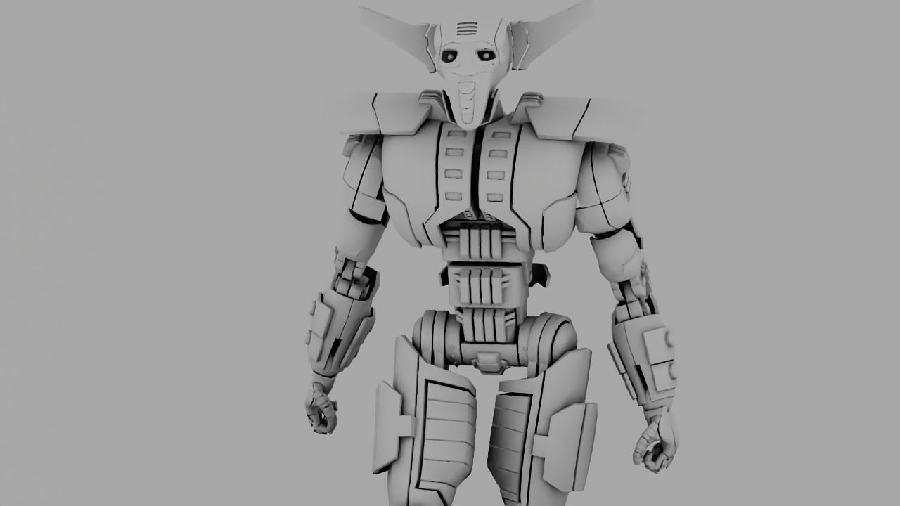 Villain robot rigged - animated character 3D model_19