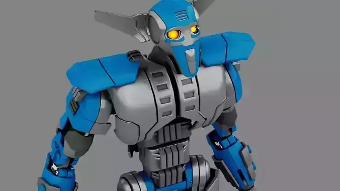 Villain robot rigged - animated character 3D model