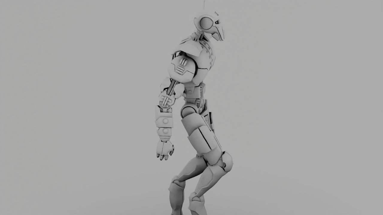Villain robot rigged - animated character 3D model_16