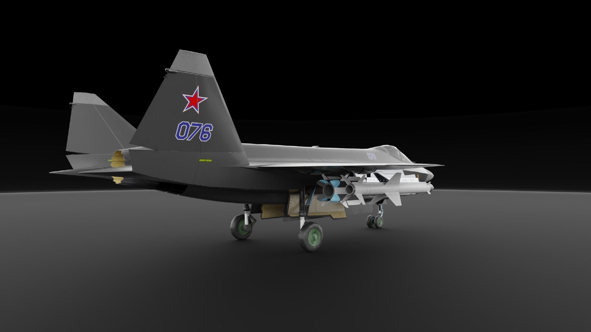 LTS Sukhoi T-75 Checkmate  Low-poly 3D model_5