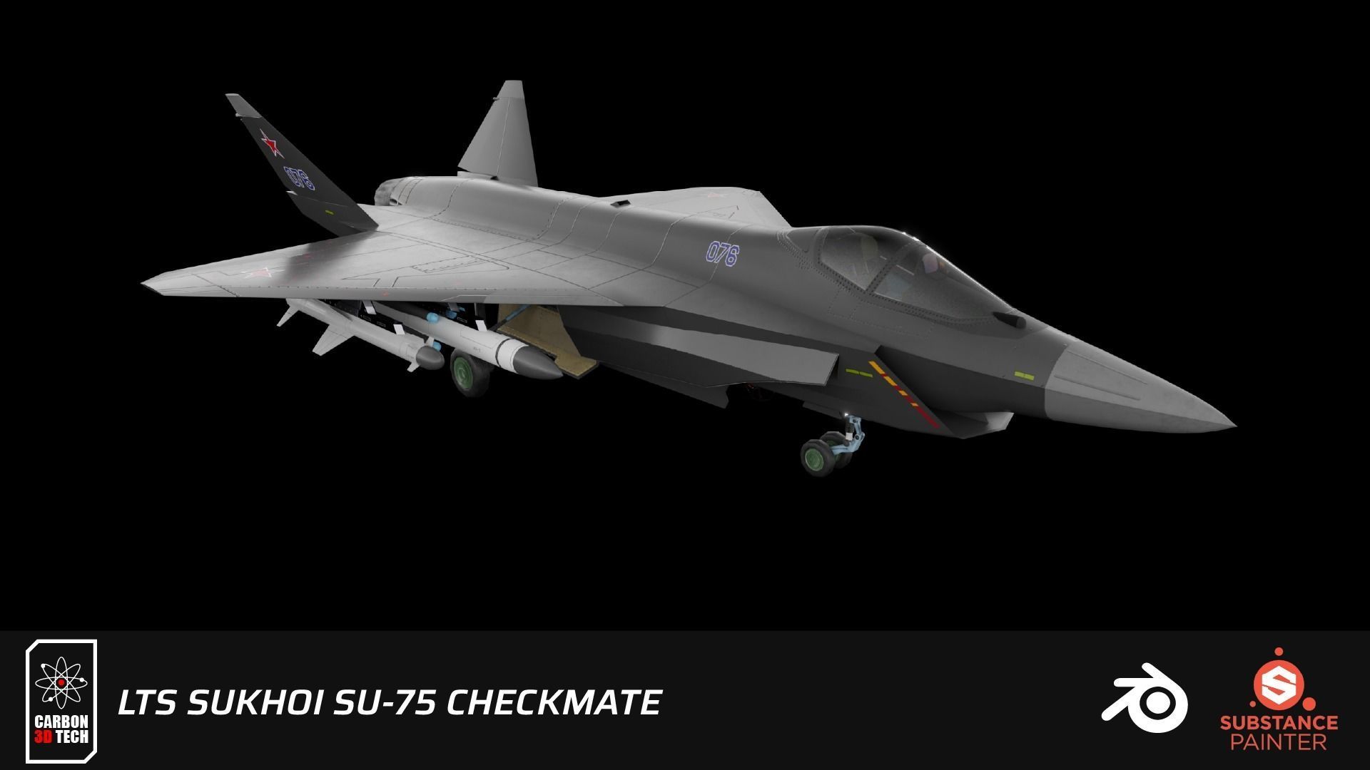 LTS Sukhoi T-75 Checkmate  Low-poly 3D model_1