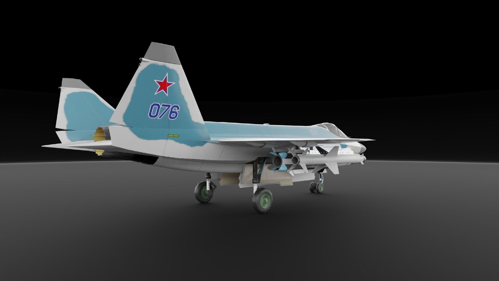 LTS Sukhoi T-75 Checkmate  Low-poly 3D model_4