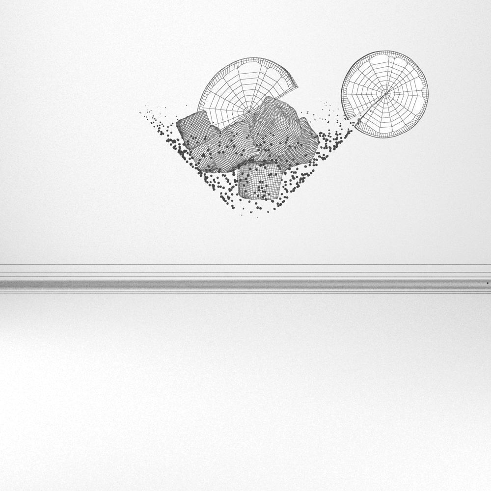 Cocktail martini in glass with orange slices 3D model_7