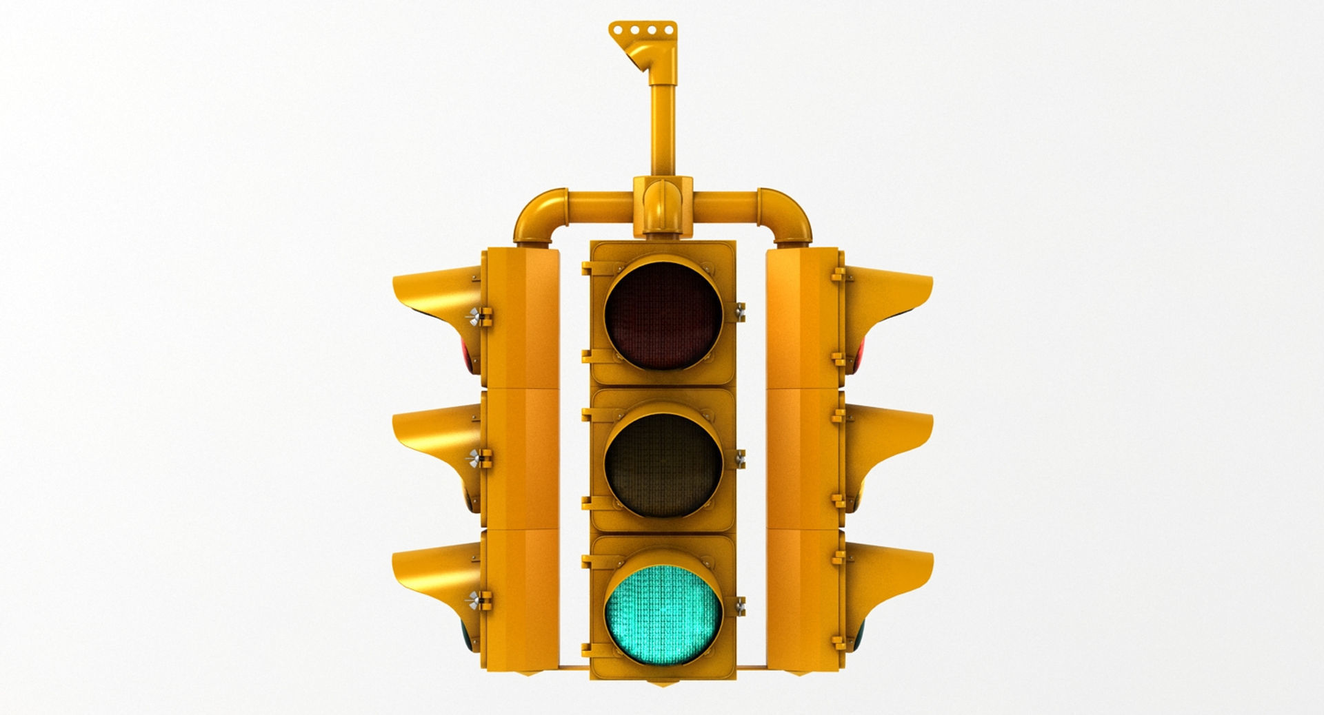 Hanging Traffic Light 3D model_10