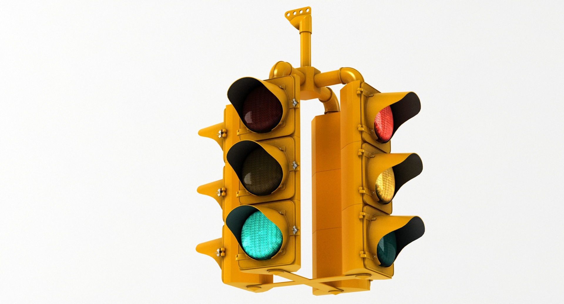 Hanging Traffic Light 3D model_6
