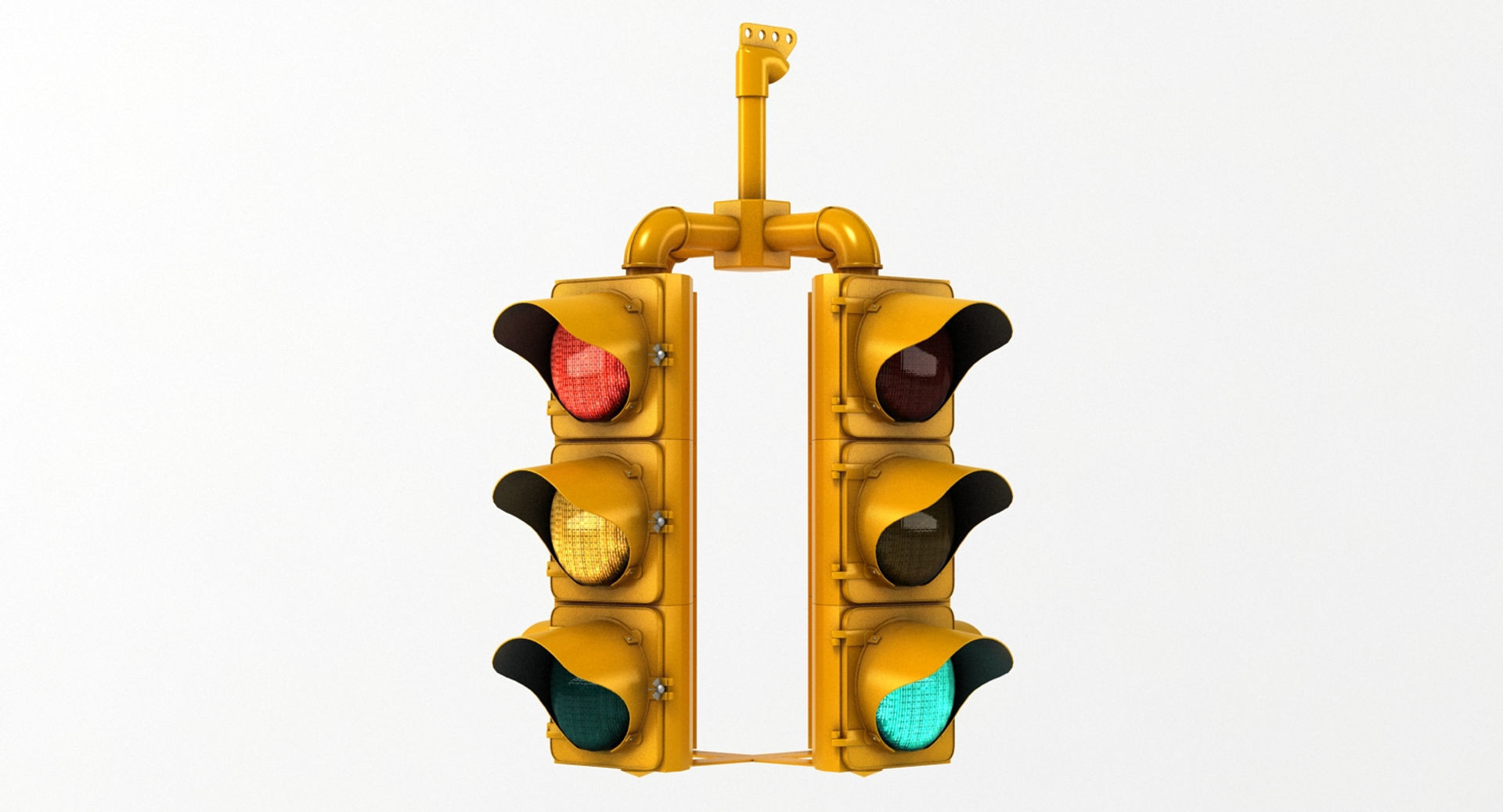 Hanging Traffic Light 3D model_12