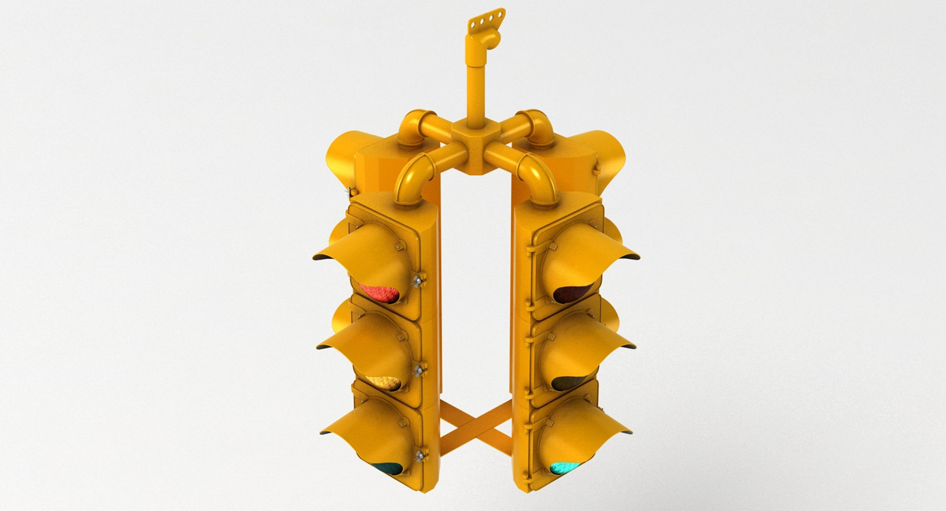 Hanging Traffic Light 3D model_13
