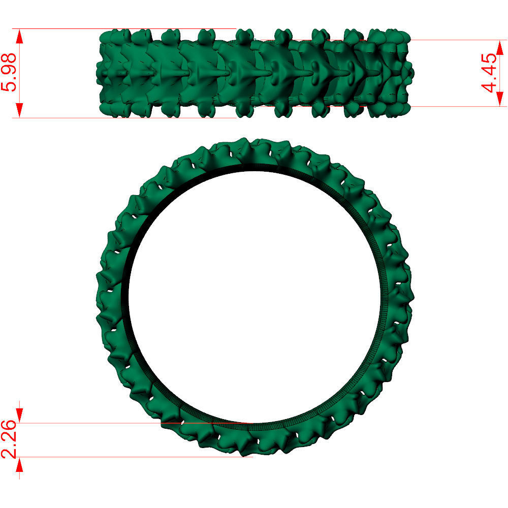 Spine Ring 6 mm Length 3D print model_7