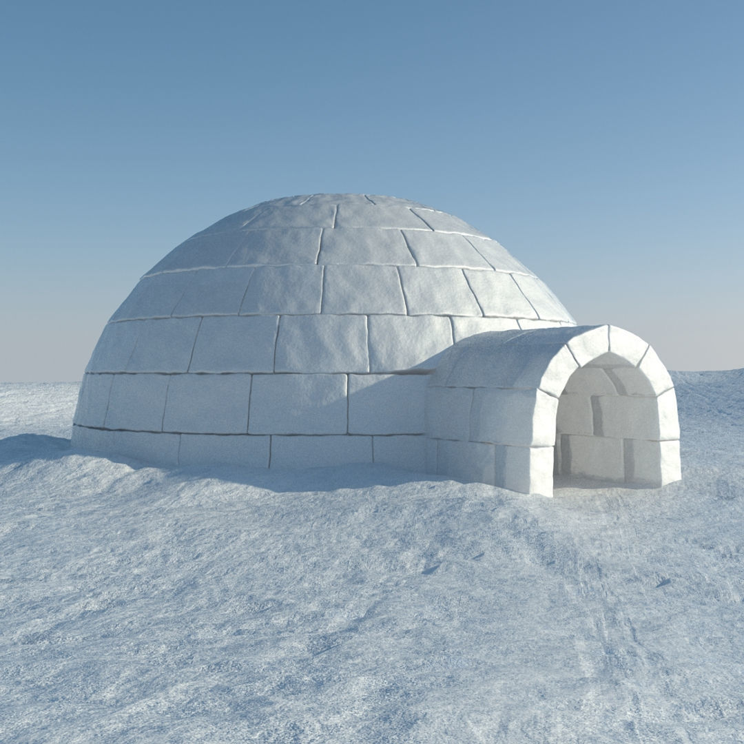 Igloo 2 in snow 3D model_9