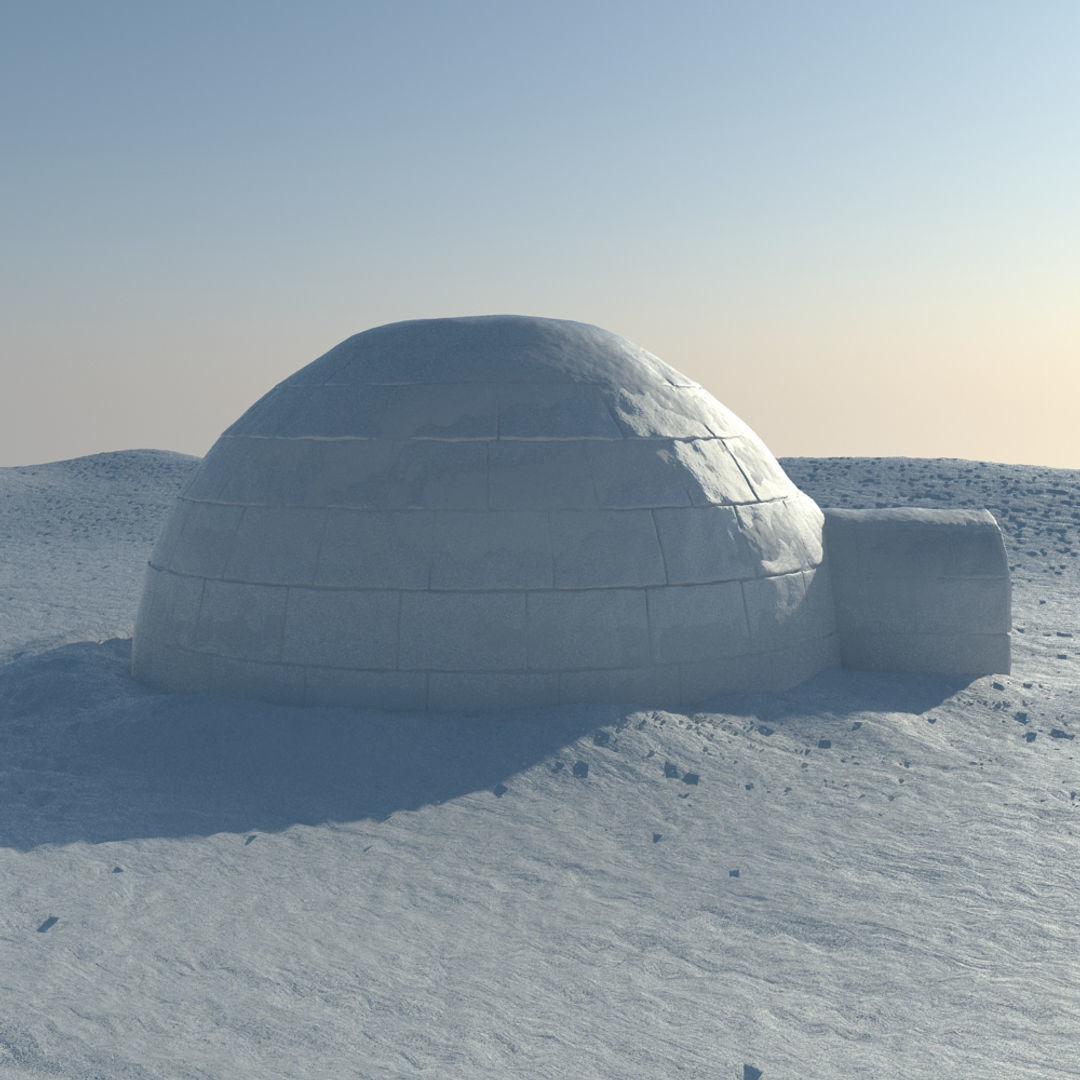 Igloo 2 in snow 3D model_3