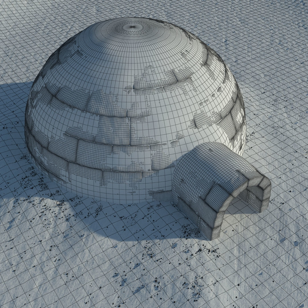 Igloo 2 in snow 3D model_11