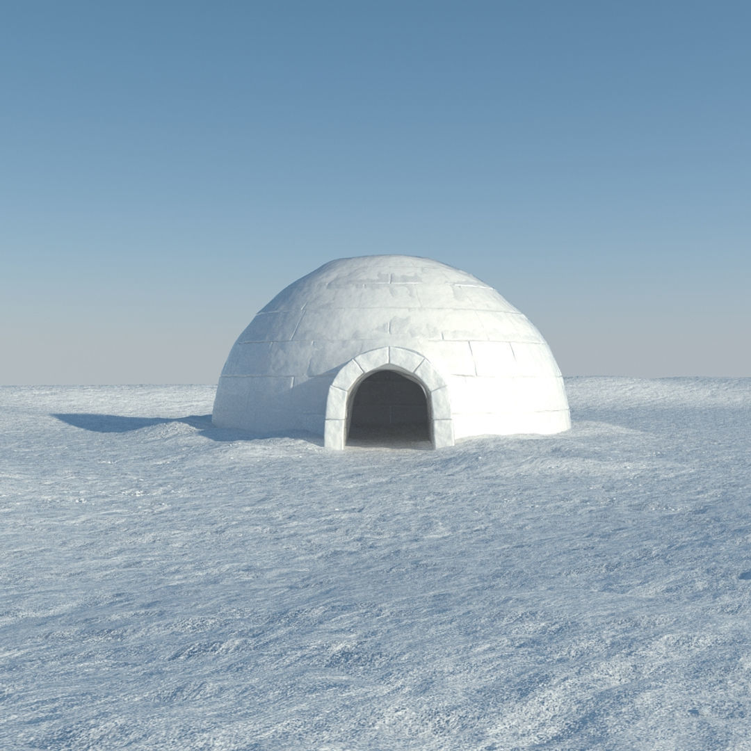 Igloo 2 in snow 3D model_1
