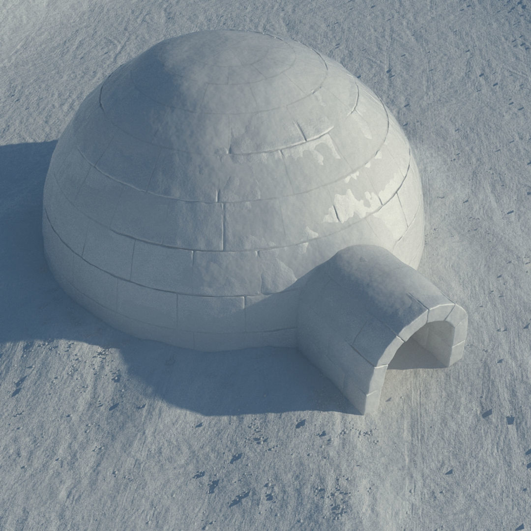 Igloo 2 in snow 3D model_7
