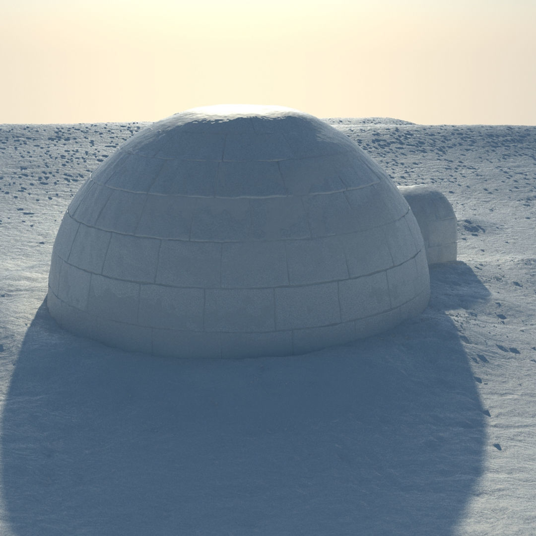 Igloo 2 in snow 3D model_4
