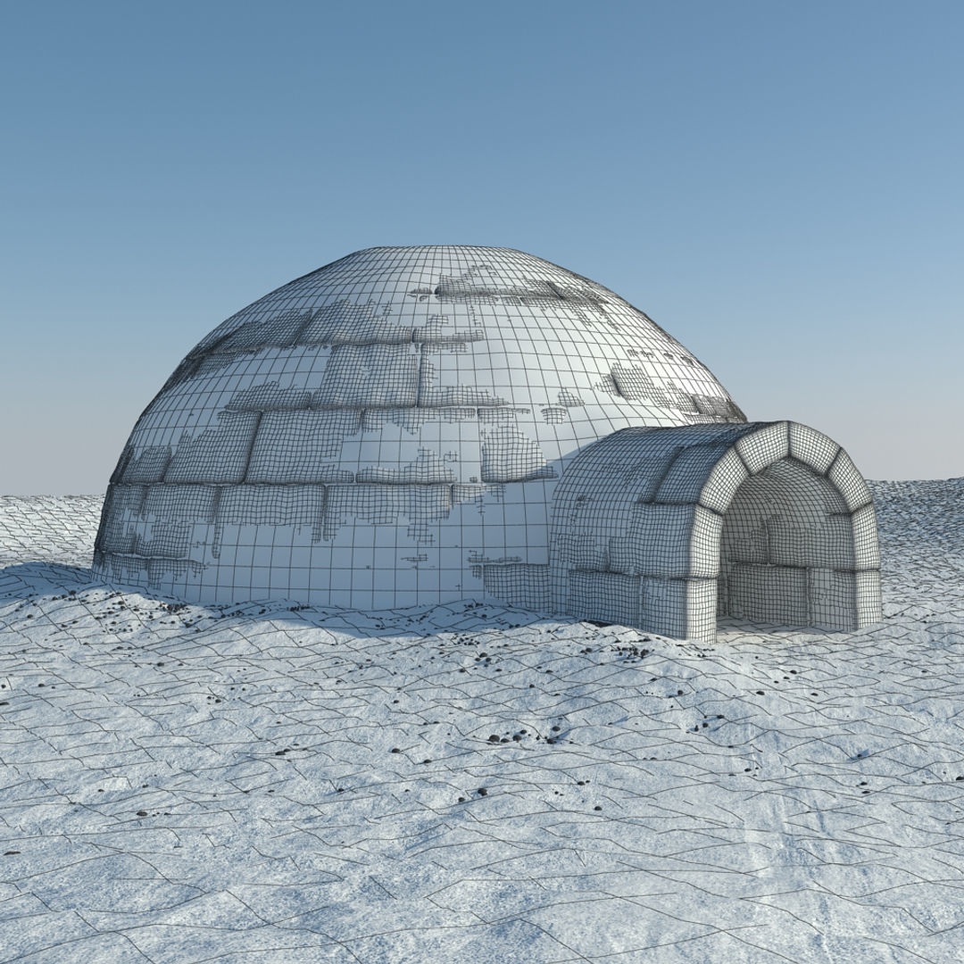 Igloo 2 in snow 3D model_12