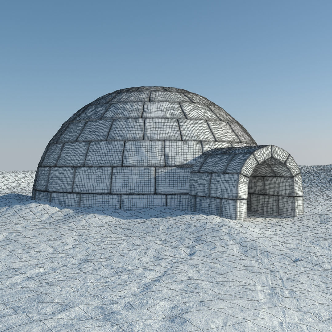 Igloo 2 in snow 3D model_10