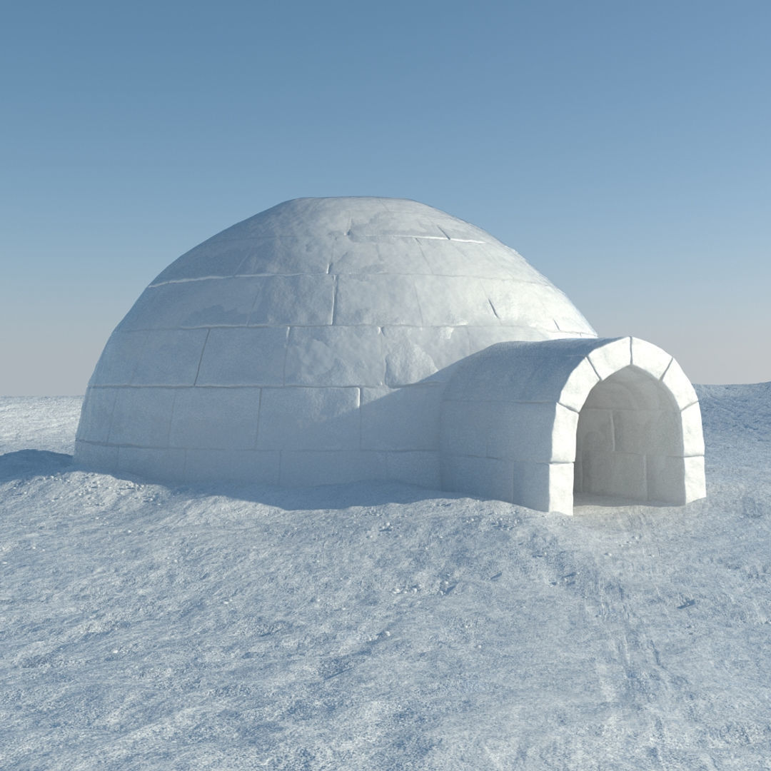 Igloo 2 in snow 3D model_2