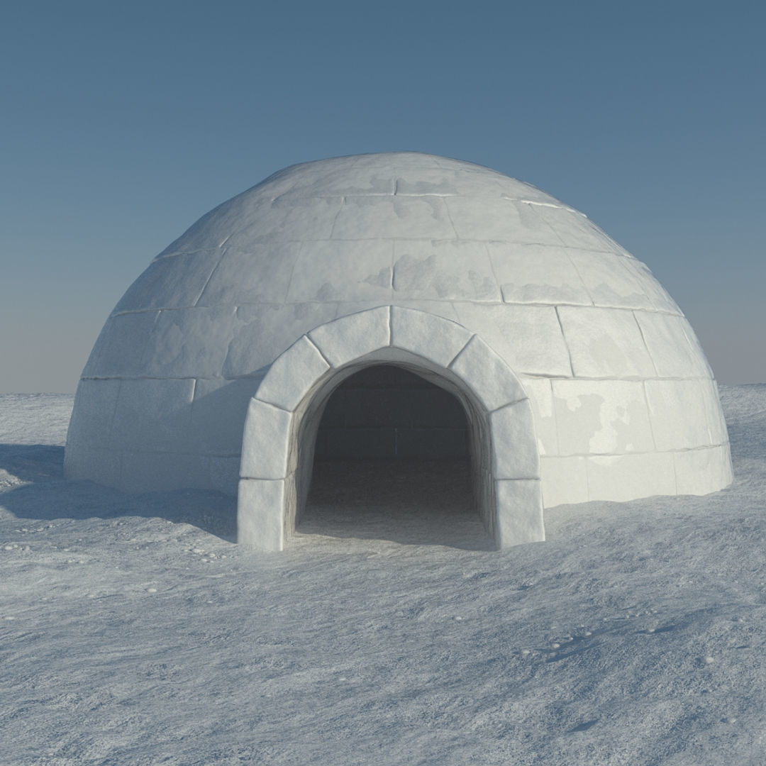Igloo 2 in snow 3D model_8
