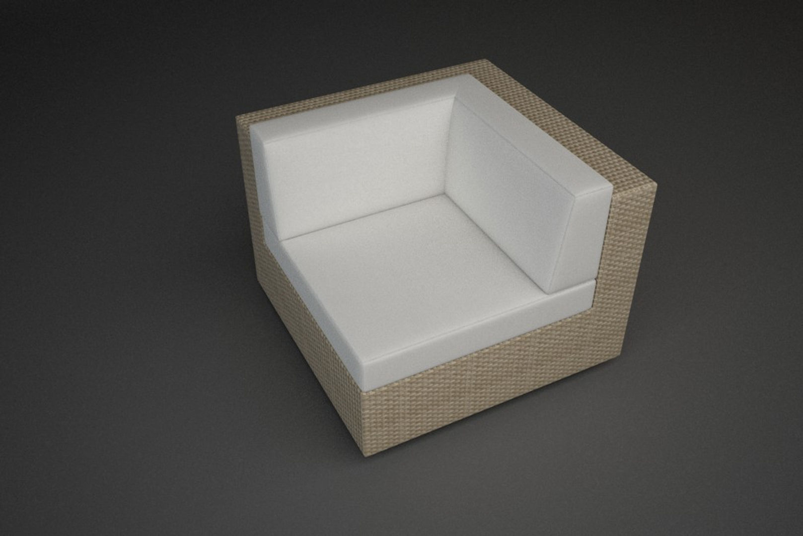 Modular Rattan Furniture Set 3 3D model_5