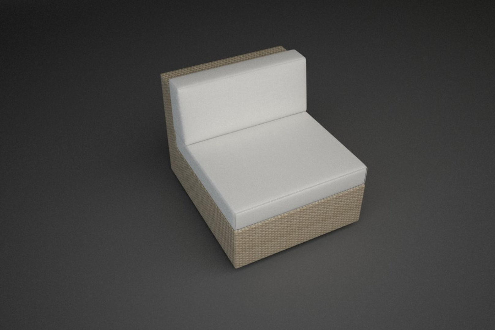 Modular Rattan Furniture Set 3 3D model_7