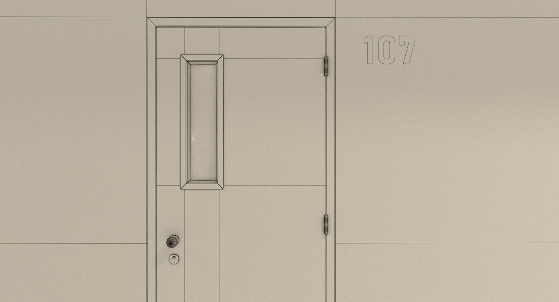 Prison 1 cell with tables and chairs 3D model_15