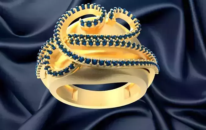 ring18k octopus ring with sapphires