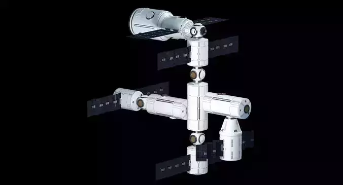 Modular Space Station 3D model Modular Space Station 3D model