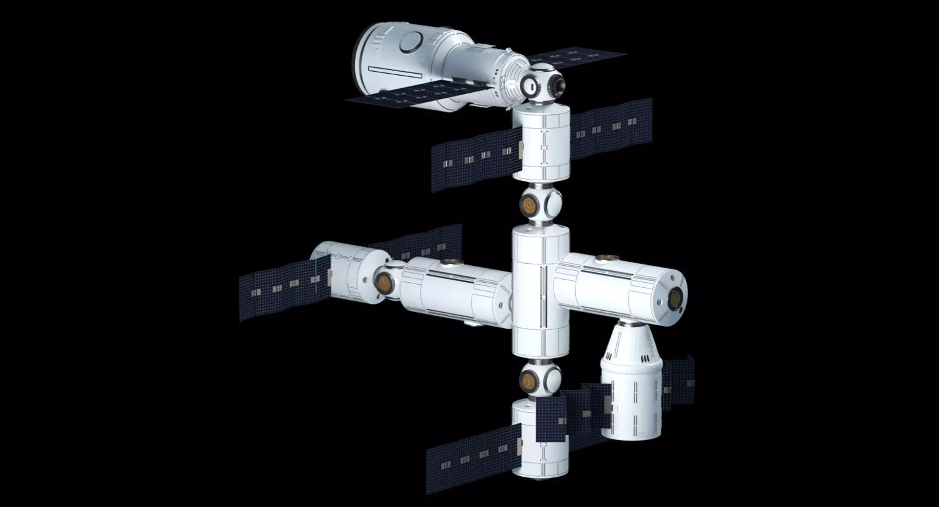 Modular Space Station 3D model_0
