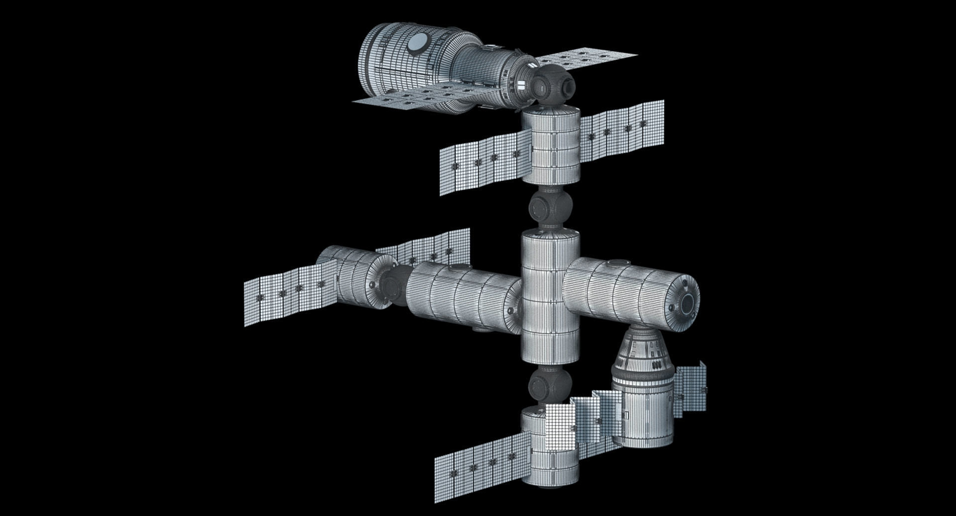 Modular Space Station 3D model_8