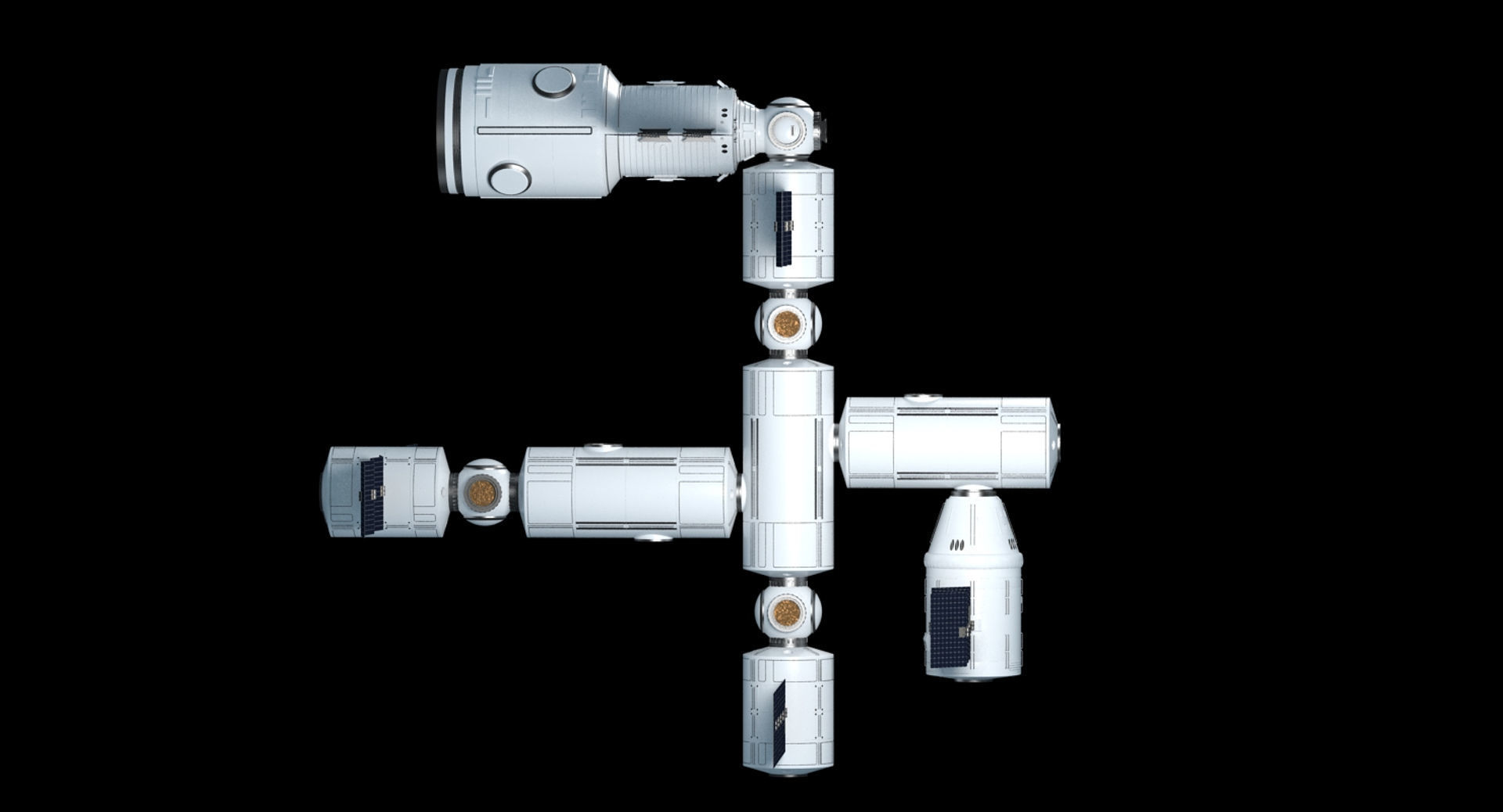 Modular Space Station 3D model_4