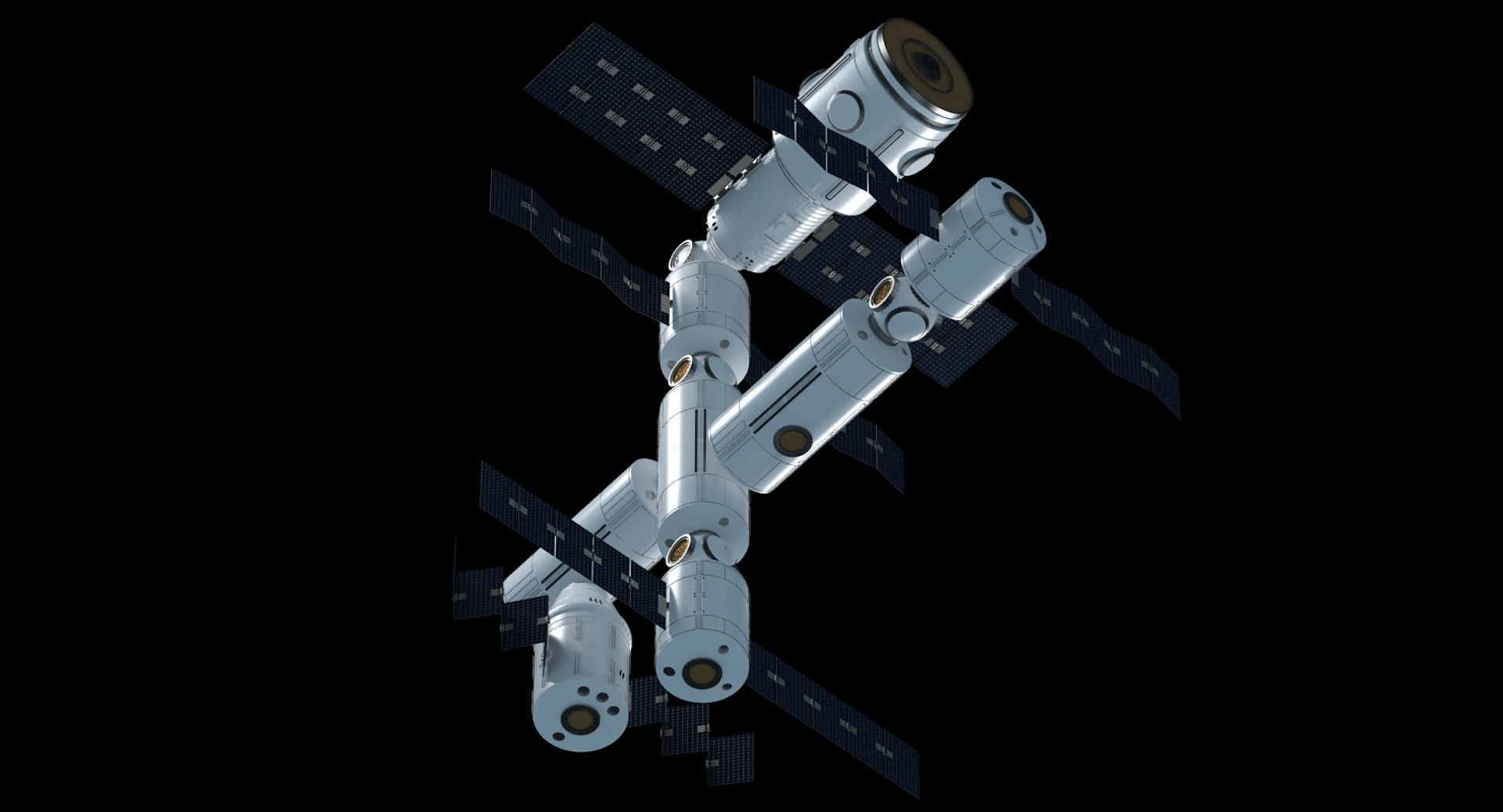 Modular Space Station 3D model_7
