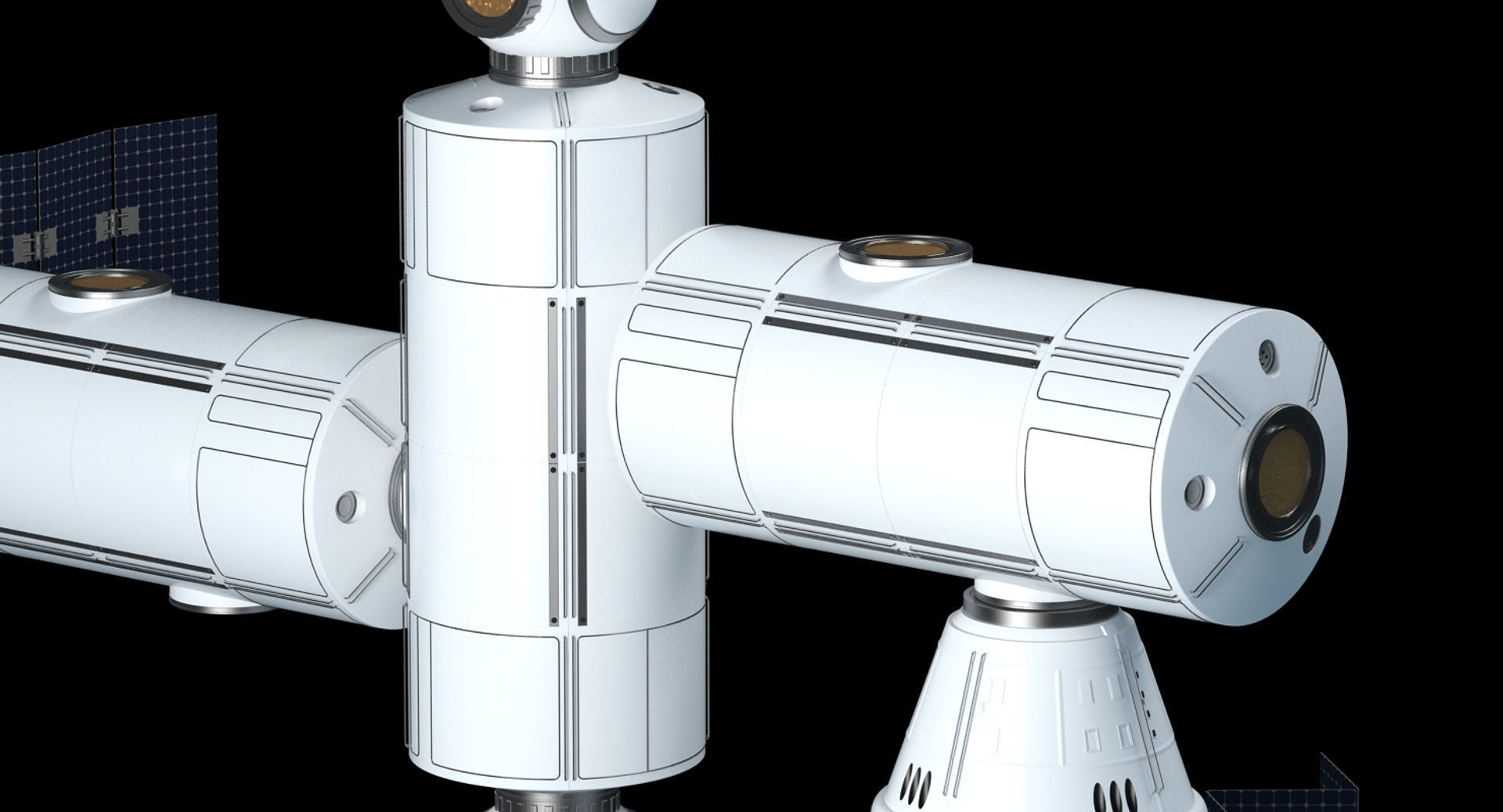 Modular Space Station 3D model_14