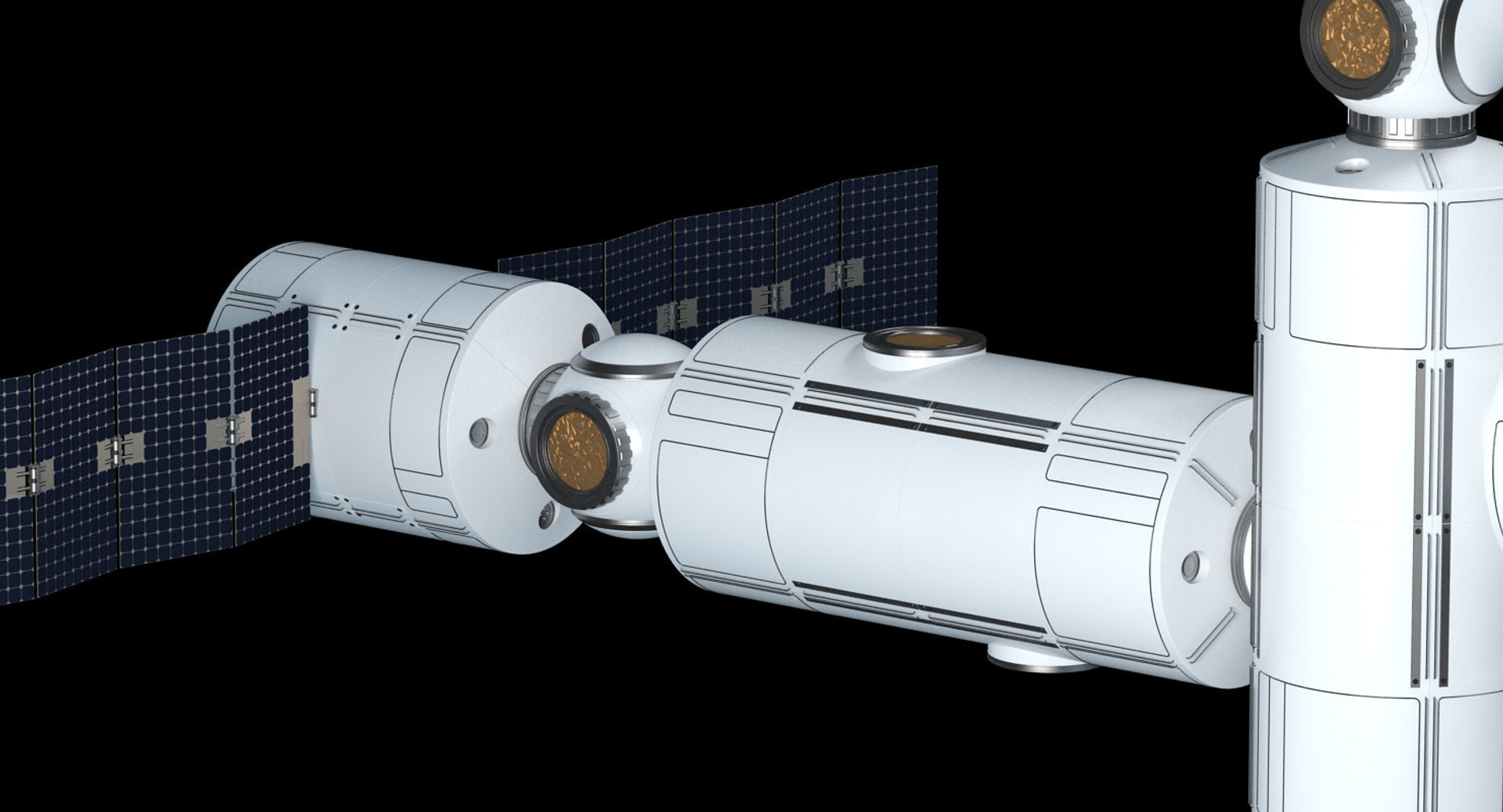 Modular Space Station 3D model_13