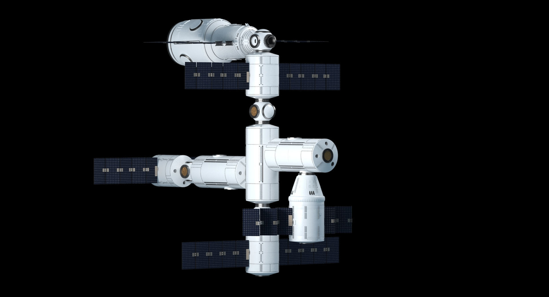 Modular Space Station 3D model_3