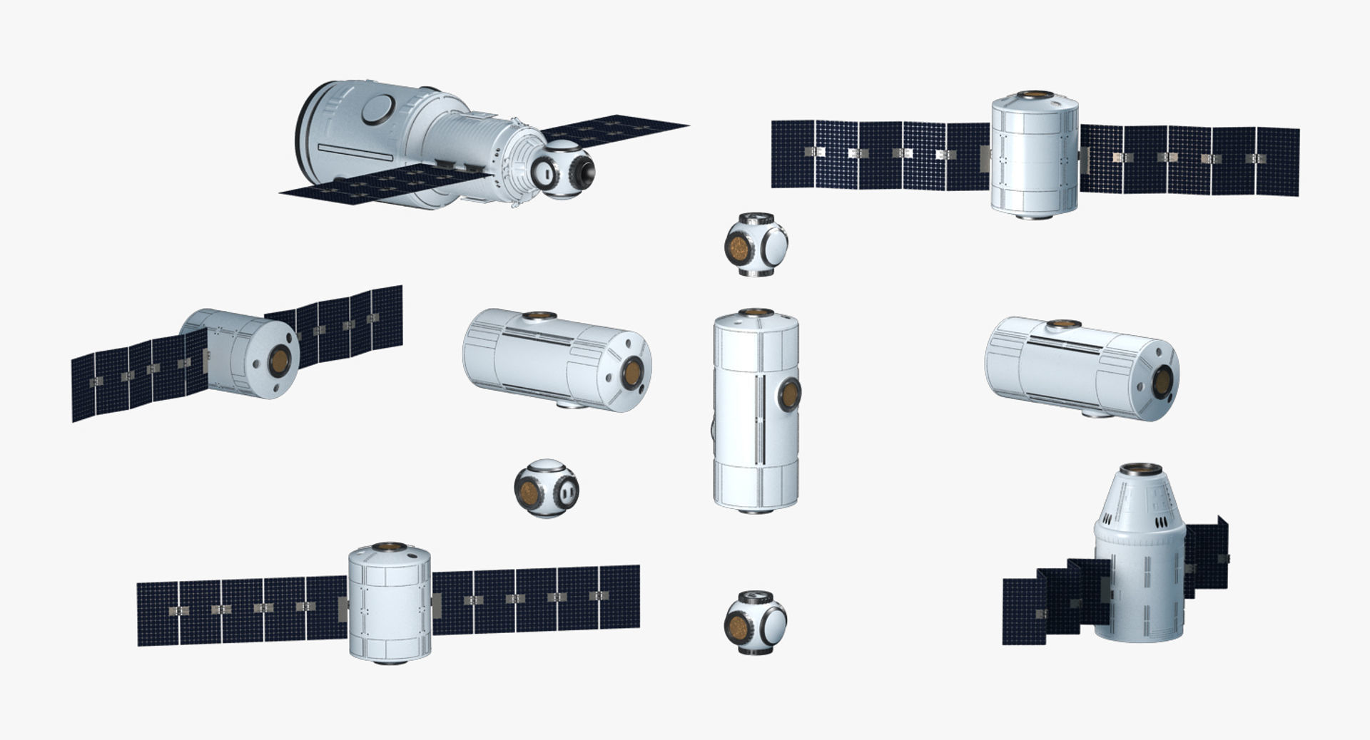Modular Space Station 3D model_1