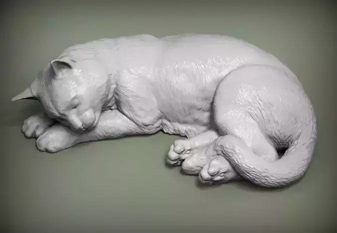 sleeping cat 3D print model